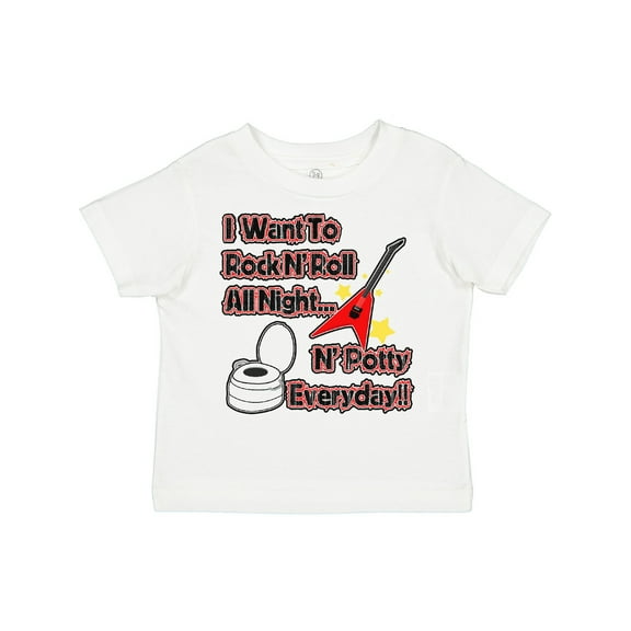 Inktastic I Want to Rock N' Roll N' Potty Everyday Boys or Girls Toddler T-Shirt