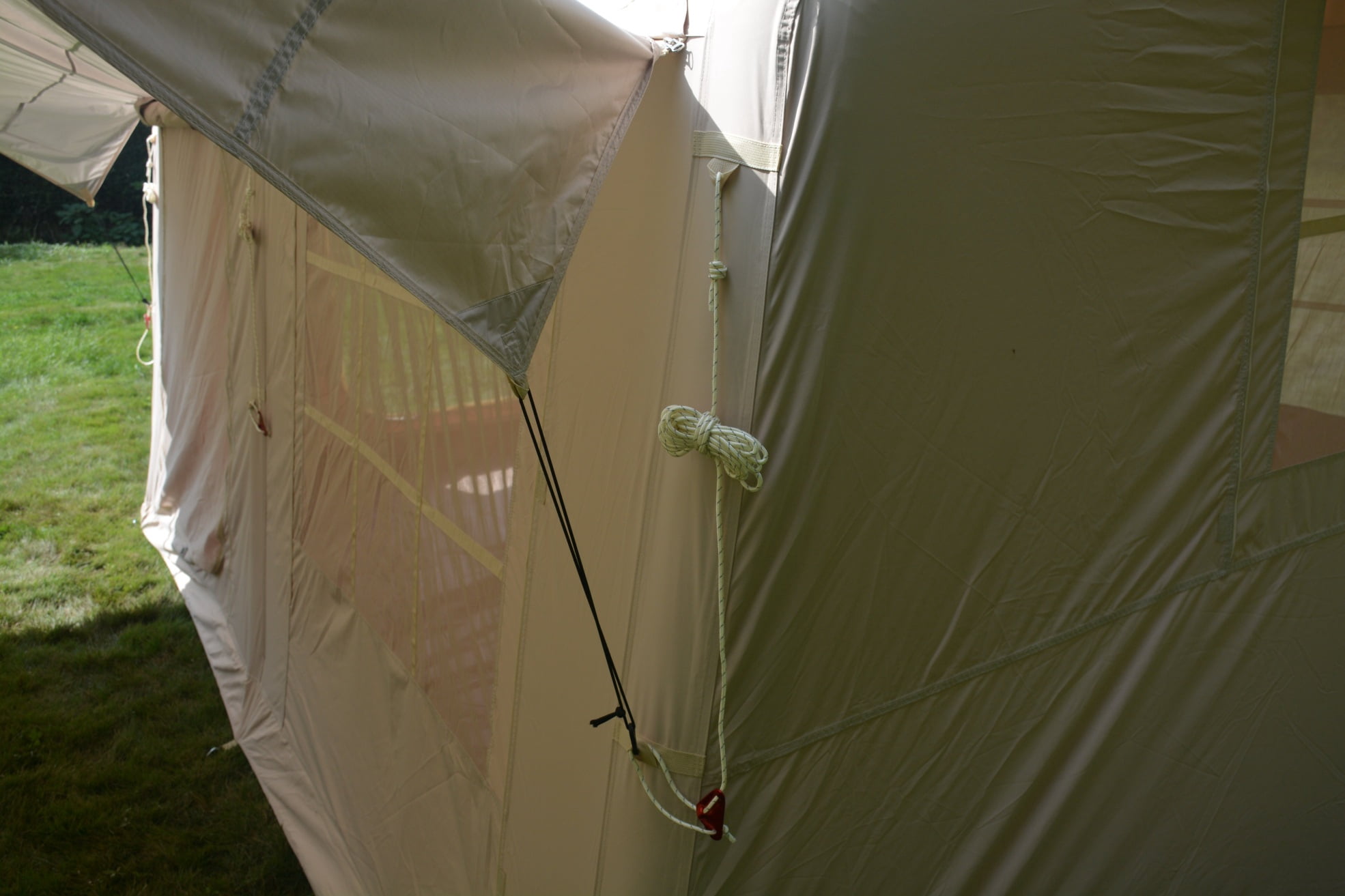 9.8×13ft Canopy Inflatable Camping Tent with Hand Pump, Waterproof Windproof Easy Setup Air Glamping Tent, for Glamping, Beige