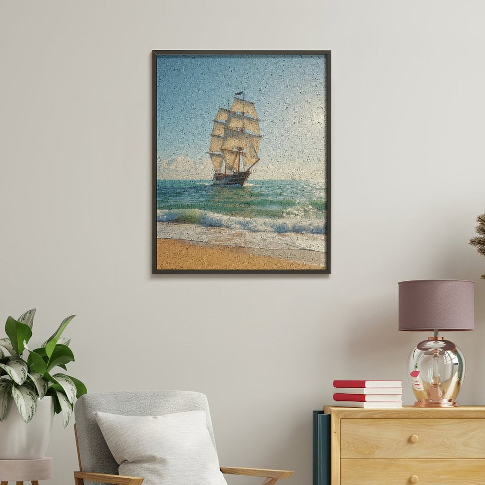 Paint By Numbers Kit for Adults Beginner - DIY Sailing Ship Ocean Voyage Canvas Painting Kits for Adults, Frameless Paint By Number for Adults for Home Wall Decor 16x20 Inch