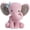 25cm Pink, variant on 25cm Elephant Plush Toy - 100% Polyester Velour, Embroidered Face, Washable Stuffed Animal for Infants 0+