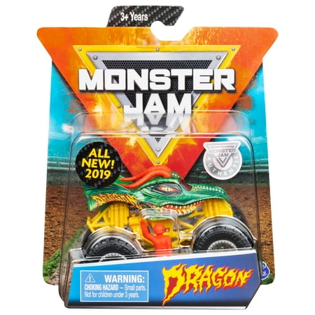Monster Jam, Official Dragon Monster Truck, Die-Cast Vehicle, Crazy Creatures Series, 1:64 Scale