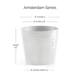 thumbnail image 2 of Ecopots Amsterdam Mini Durable Modern Round Recycled Based Composite Flower Pot Planter, Pure White, 5", 2 of 4
