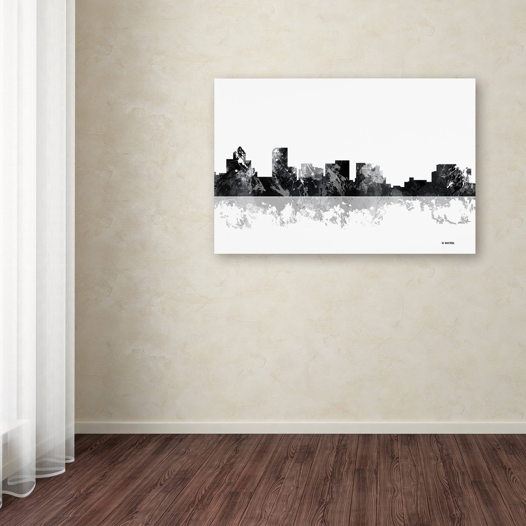 Trademark Fine Art "Salem Oregon Skyline BG-1" Canvas Art by Marlene Watson