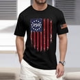 thumbnail image 2 of Hogleaql Patriotic American Flag Men’s T-Shirt, Patriotic 4th Of July Short Sleeve USA Graphic Shirt Crewneck Independence Day Trendy for Men Tee Tops Black 3XL, 2 of 4