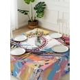 thumbnail image 3 of Baseball Sports, Suqare Tablecloth - 60 x 60 Inch, Minimalist Geometric Smear Art Waterproof & StainResistant Tablecloth, Washable Oil-proof Table Cover for Dining/Party/Wedding/Camping/Buffet, 3 of 9