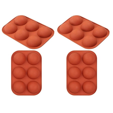

4Pcs Medium Semi Sphere Silicone Molds Hot Cocoa Bomb Ball Mold for Chocolate Cake Jelly Dome Mousse Baking DIY