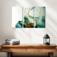 thumbnail image 2 of Elephant Stock Abstract Gold Streaks Wall Art - Horizontal Multi Panel Canvas - Living Room Wall Decor - Abstract Multi Panel - White And Teal Decor - 23" x 14", 2 of 4