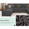 thumbnail image 2 of Merluxy Sectional Sofa- Modular Sectional Couch for Living Room, Middle Seat(Grey Bouclé), 2 of 5