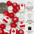 thumbnail image 2 of Country Beads For Bracelet, Canada Maple Leaf Flag Glass Beads Bulk For Jewelry Making, Preschool Supplies For Kids, Gift For Beader, 40 pcs, 2 of 9