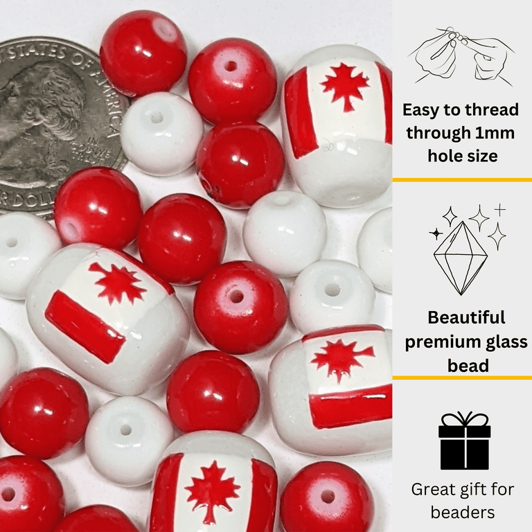 Country Beads For Bracelet, German Flag Glass Beads Bulk For Jewelry  Making, Preschool Supplies For Kids, Gift For Beader, 40 pcs 