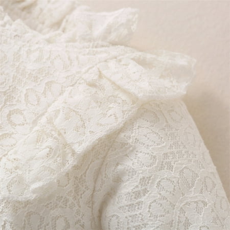 

TOWED22 Infant Outfits Long Sleeve Romper Newborn Baby Girl Clothes Romper Floral Ruffle Long Sleeve Jumpsuit Bodysuit Cute Infant Baby Onesie Fall Winter Outfits White