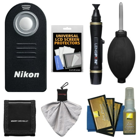 Nikon ML-L3 Wireless Infrared Shutter Remote Control + Nikon Cleaning Accessory Kit for D3300, D3400, D5500, D7100, D7200, D610, D750, Df, 1 V3, J5 Digital