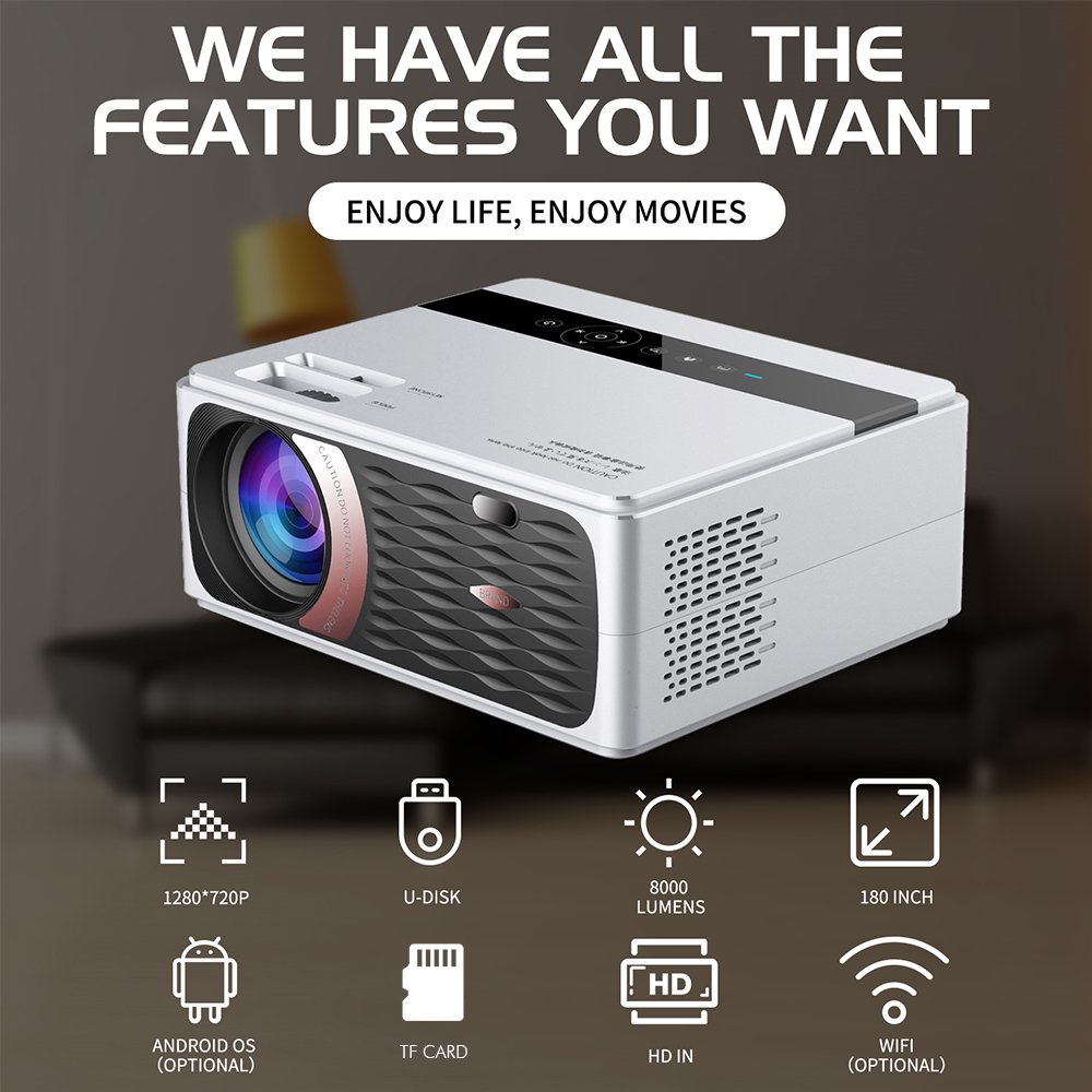 4000 Lumens Full HD 1080P LED Projector 4K Home Theater Projector for