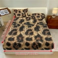 thumbnail image 2 of ZIATUBLES Leopard Printed Soft Cozy Bed Sheets, Full Size Polyester Sheets Set of 3, Comfortable Breathable Bedding with Standard Pocket (1 Fitted Sheet, 2 Pillowcase), 2 of 5