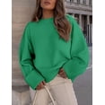 thumbnail image 3 of Suéter PRETTYGARDEN Oversized de Cuello Redondo Peludo Verde Talla M, 3 of 8