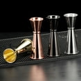 thumbnail image 2 of 15-60ml New Dual Shot Stainless Steel Measure Cup Cocktail Shaker Drink Spirit Measure Jigger Kitchen Bar Barware Tools Rose Gold 30 45ml, 2 of 6