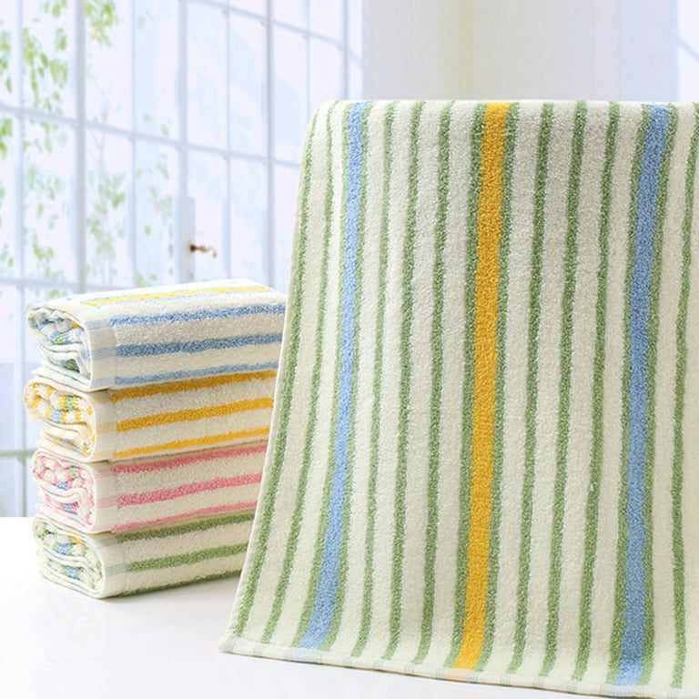 Hand Towels S/2 Colors Gray Yellow White Striped Quick Dry Towels