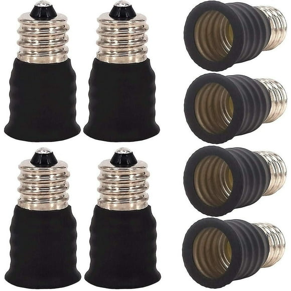 Set Of 8 E12 To E14 Adapters For Incandescent Bulbs E12 To E14