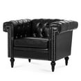 thumbnail image 3 of Modern 1 Seater For Living Area. Genuine Cotton Interior, Pu Leather Exterior. Strong Support. 39.23"w X 33.6"d 28.91"h. Black Home Furnishing, Covered, High Foam, Stable Structure, 33.6"w 28.91"h, 3 of 5