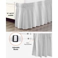 thumbnail image 3 of Grey Striped Wrap Around Bed Skirts for Queen Bed 16" Drop,Bed Skirt with Adjustable Elastic Belt Dust Ruffle Bed Valance for Bedroom Hotel Luxurious White Stripes Modern Abstract Art Bed Frame Cover, 3 of 7