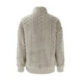thumbnail image 6 of WTXUE Women's Oversized Cable Knit Pullover Sweatshirts Quarter Zip Collared Fleece Lined Jacket Fall Winter Fashion Warm Trendy Sweater for Cold Weather Beige L, 6 of 8