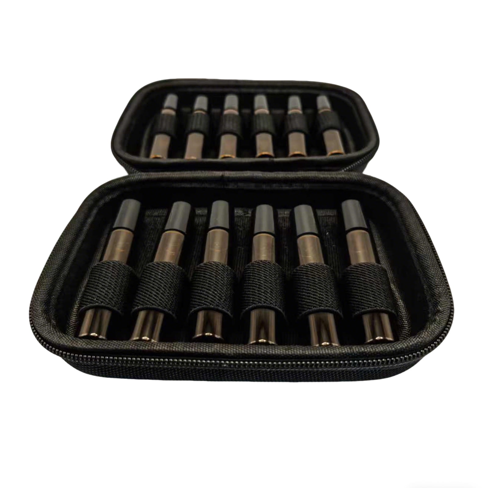 Ncheli Essential Oil Roller Bottle Kit, 12pcs 10ml Amber Glass Roll-On Bottles with Black EVA Hard Case, Funnel, Droppers and Opener Tool, DIY Aromatherapy Travel Set
