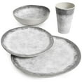thumbnail image 2 of Gibson Home Granite Organic Round Melamine Dinnerware Set, Service for Four (16pcs), Marble, 2 of 8