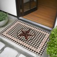 thumbnail image 5 of 2x3 Door Mat Rug, Farm Plaid Non-Skid Rubber Backing Large Rectangle Rugs - Living Room Bedroom Home Office, West Texas Star Rustic Farmhouse Black Brown Indoor Floor Mat Carpets Washable Rug, 5 of 9