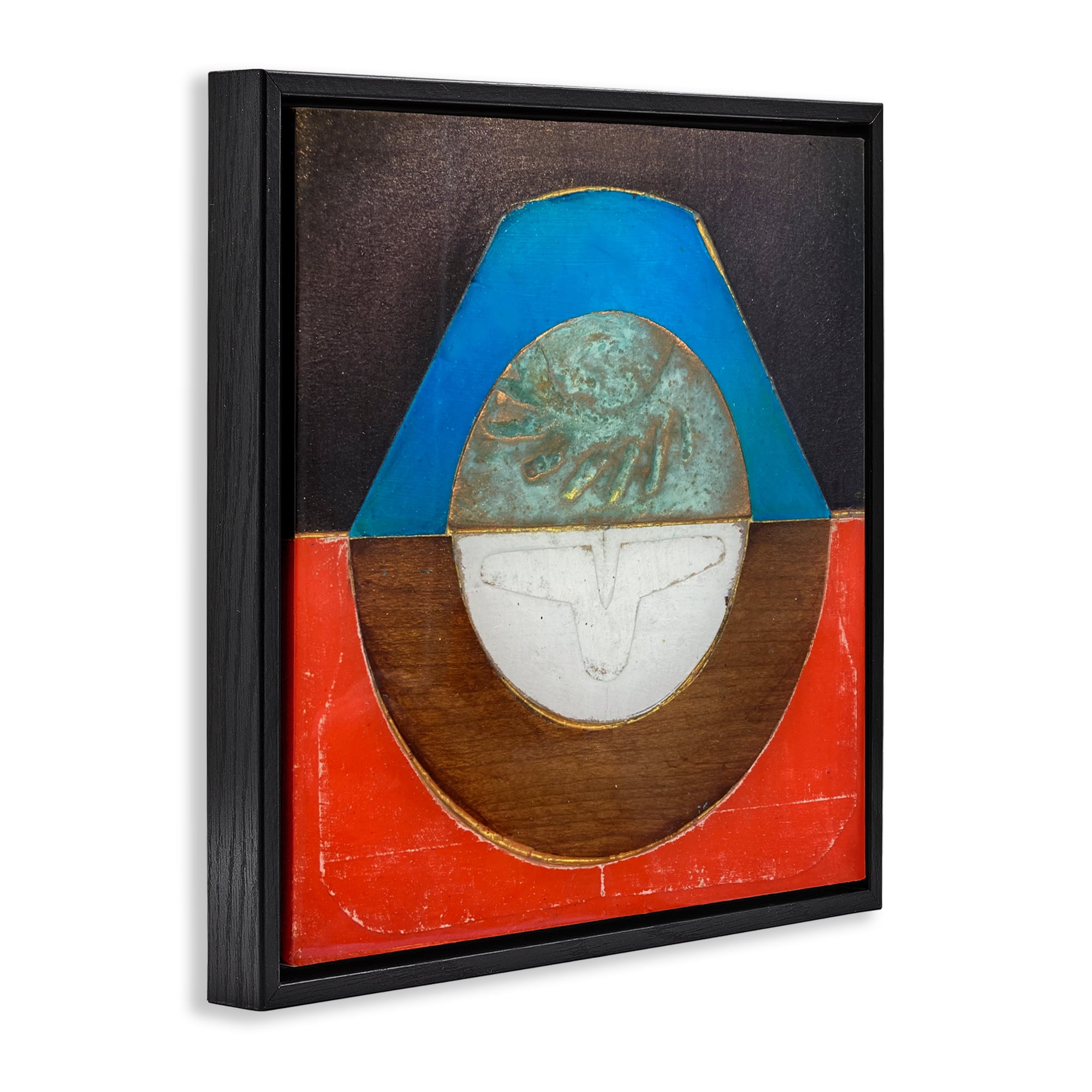 Stupell Industries Round Rustic Symmetry Black Framed Floater Canvas Wall Art, design by Matthew Finger