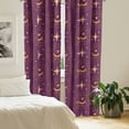 thumbnail image 2 of Ambesonne Bohemian Curtains, Moon Star Circle Celestial, Pair of 28"x95", Dark Magenta and Apricot, 2 of 5