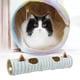 thumbnail image 5 of 2 túneles plegables para gatos con pelota, juguete interactivo para animales pequeños. Rayas, 5 of 9