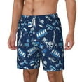 thumbnail image 2 of Uemuo Blue Bus Pattern Mens Swim Trunks Quick Dry Board Shorts with Mesh Lining, Stretch Beach Shorts Quick Dry No-Chafing Board Shorts-Medium, 2 of 9