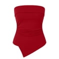 thumbnail image 6 of BLVB Going out Tube Tops for Women Trendy Summer Asymmetrical Ruched Strapless Bandeau Cami Shirts Ribbed Knit Spring Clothes, 6 of 8