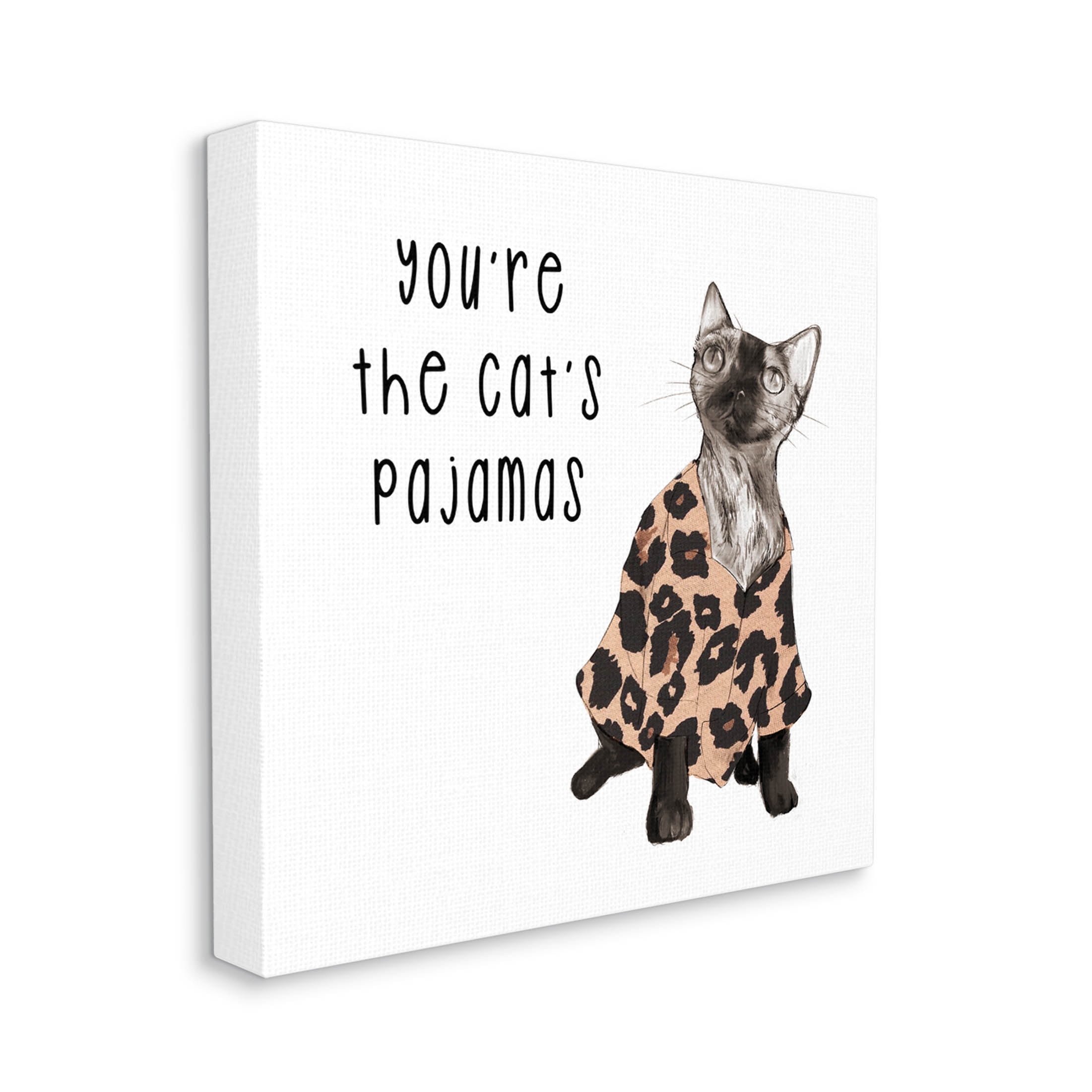 Stupell Industries The Cat's Pajamas Humor Graphic Art Gallery Wrapped Canvas Print Wall Art, Design by Lil' Rue