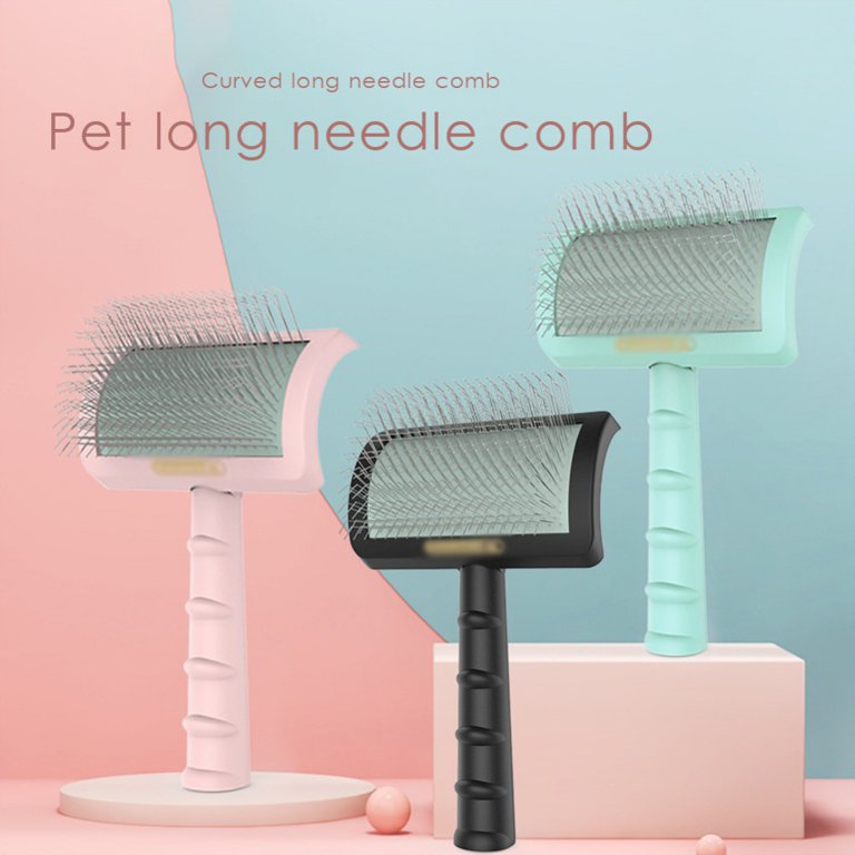 HISTOTREE Pet Hair Removal Needle Comb Dog Cat Floating Hair Cleaning Brush Grooming Supplies, St - Pink / Coarse Needle