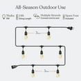 thumbnail image 5 of Brightech Ambience Pro Incandescent Outdoor String Lights 24 ft, Waterproof Shatterproof 11W Dimmable Edison Bulbs for Patio, Porch, Backyard, 5 of 7