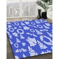 thumbnail image 2 of Ahgly Company Indoor Square Patterned Jeans Blue Area Rugs, 4' Square, 2 of 6