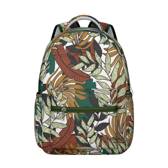 Campus Lifestyle Hawaii Tropical Wind Palm Leaves Backpack: Large Capacity Laptop Daypack for Students, Lightweight Bookbag for Commute, A Perfect Gift for Women and Men for School and College