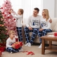thumbnail image 3 of Matching Christmas Pajamas for Family Long Sleeve Tree Graphic Tops + Plaid Pants Set Loungewear, 3 of 7