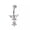 Silver, variant on Butterfly Zircon Surgical Steel Navel Piercing Belly Button Rings Body Jewelry'-Rose Gold
