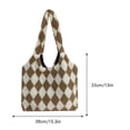 thumbnail image 2 of Bolso esponjoso para mujer, bolso Hobo sencillo de gran capacidad, bolso de invierno para niñas con entramado de diamantes, 2 of 7