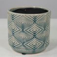 thumbnail image 1 of Jardinière Motif Diamant Bleu et Blanc, 1 of 1