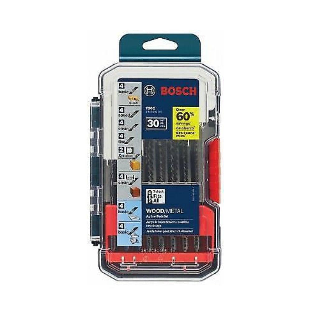 Bosch T30C 30-Piece T-Shank Wood and Metal Cutting Jig Saw Blade Set, (New)