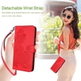 thumbnail image 5 of for Galaxy A15 5G Phone Case Wallet,A15 5G Flip Cases,Card Holder Cute Floral Leather Kickstand,Wrist Strap,,Shockproof Protective Cover for Samsung Galaxy A15 5G / 4G (Red), 5 of 7