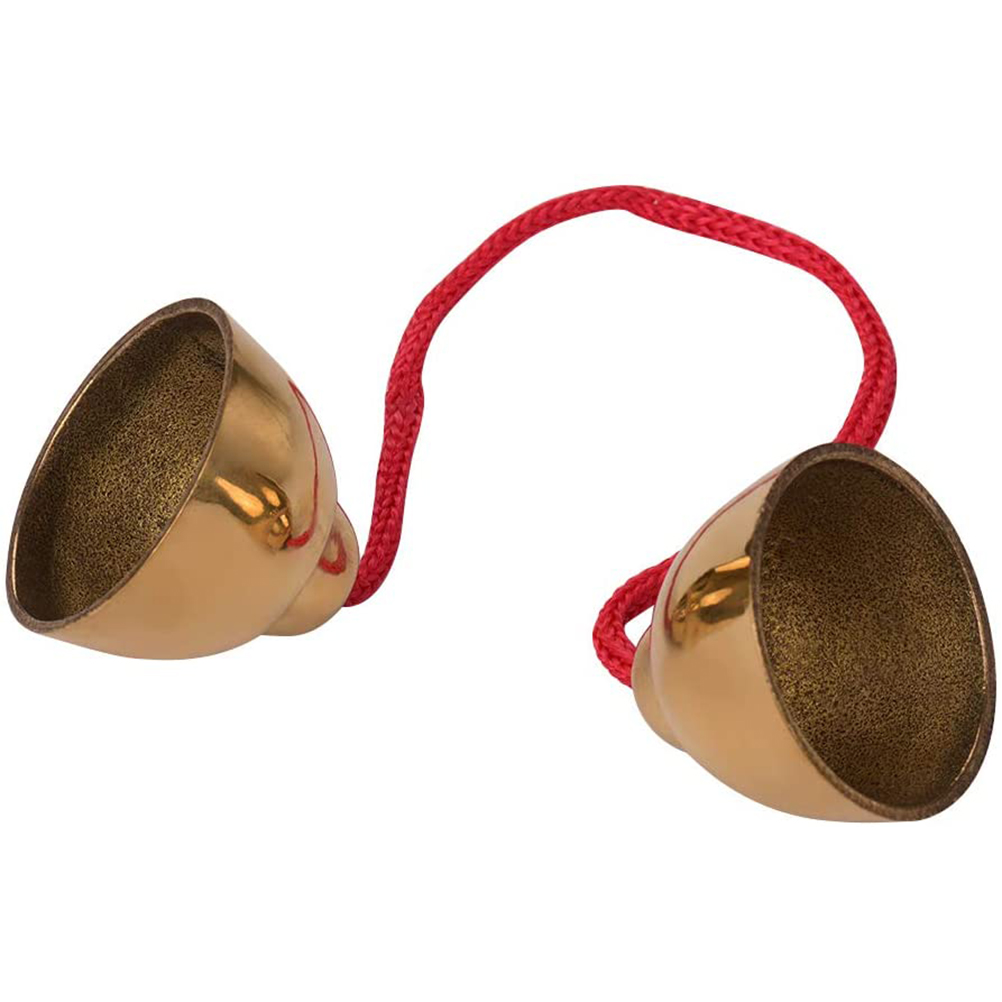 1 Pair Golden Alloy Bell Percussion Knocking Bells Musical Instrument ...