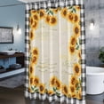 thumbnail image 6 of Summer Sunflowers Shower Curtain, Farmhouses Retro Black Plaid Waterproof Shower Curtain Set with 12 Hooks Lightweight Bath Curtains Fabric Bathroom Decor 60x72 Inches, 6 of 9