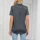thumbnail image 5 of Camisa de mujer Top Color puro Mangas cortas Cuello vuelto con bolsillo Camisa de verano Top Gris oscuro XL, 5 of 7