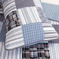 thumbnail image 3 of Comforter Set Queen Size  3-Piece Coverlet Set for Night Sleep  Bedding Quilt with Green Yellow Blue Plaid Striped Real Patchwork, 3 of 4