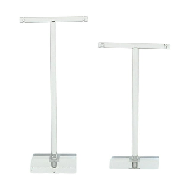 2x soporte de exhibición para pendientes, soporte de joyería en forma de T para mujeres y niñas, soporte para pendientes de acrílico, organizador de