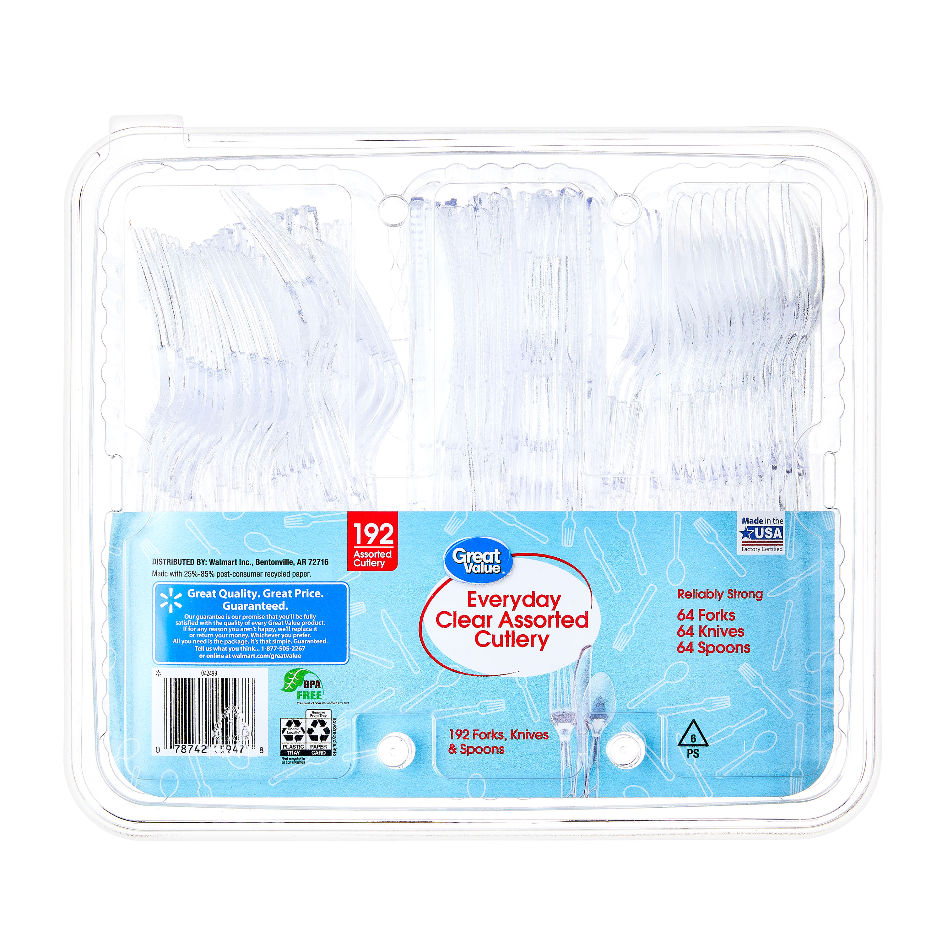 Great Value Clear Plastic Assorted Cutlery, 192-Count photo 4